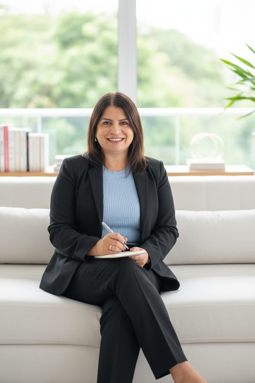 Lucia Caruzo em seu consultório